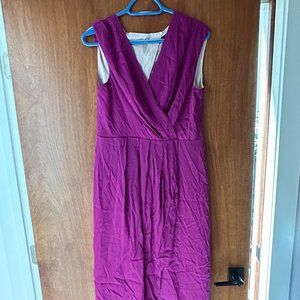 Bright Donna Karan Faux-Wrap Dress, Sz 10